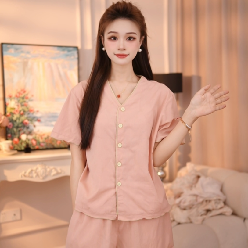 【海盐短袖】睡衣短袖套装睡衣春夏款透气休闲家居服夏季薄款棉WQN