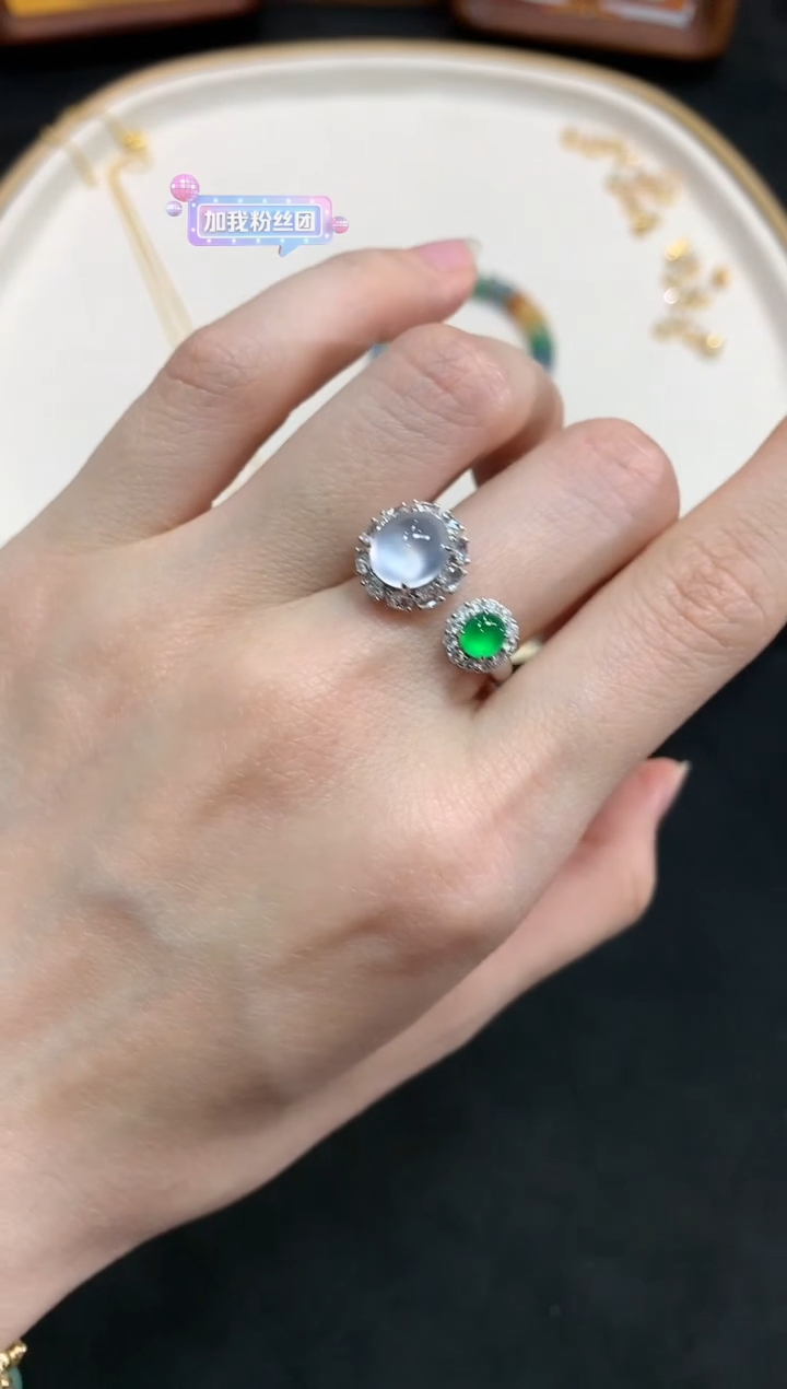 【闪购商品】翡翠戒指18K金镶嵌W130|23800