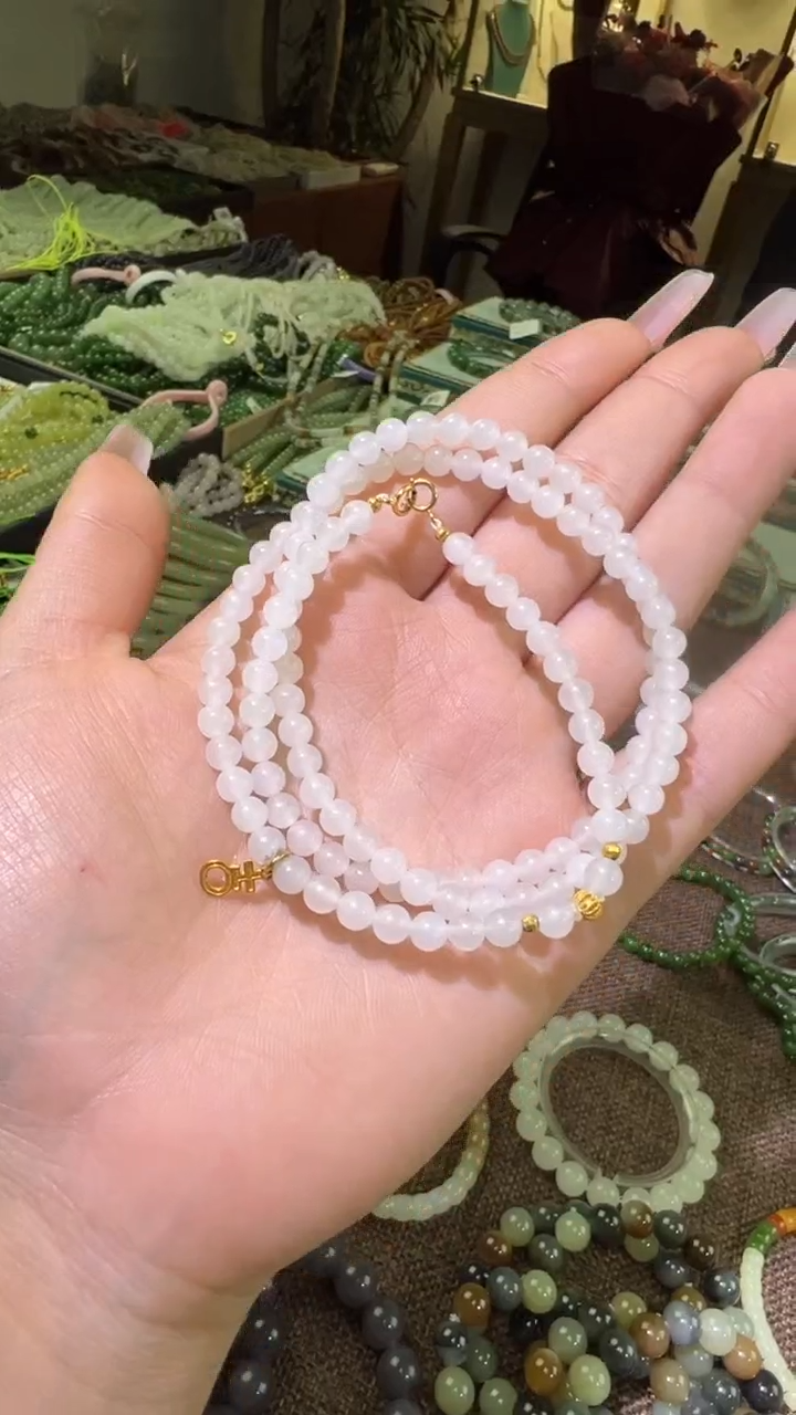 【闪购商品】和田玉项链18K金镶嵌和田玉项链多样性拍一发一