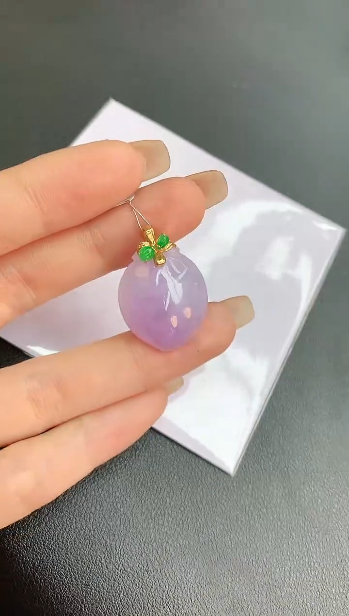 【闪购商品】翡翠颈饰18K金镶嵌赠礼盒证书 珍珍