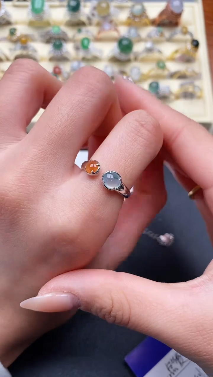 【闪购商品】翡翠戒指银S925镶嵌2222222+7