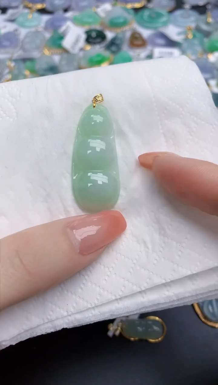 【闪购商品】翡翠颈饰18K金镶嵌天然缅甸翡翠A货