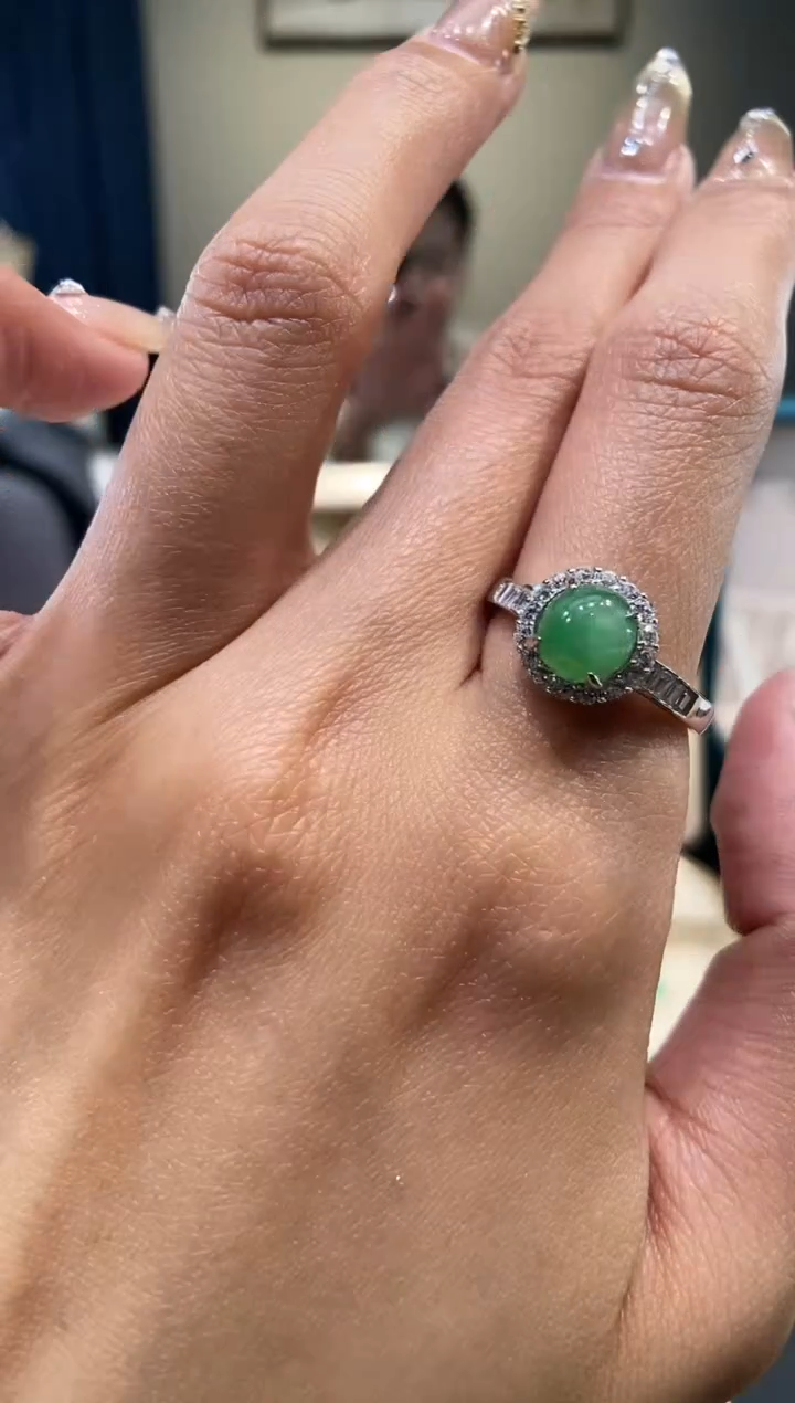 【闪购商品】翡翠颈饰银S925镶嵌戒指