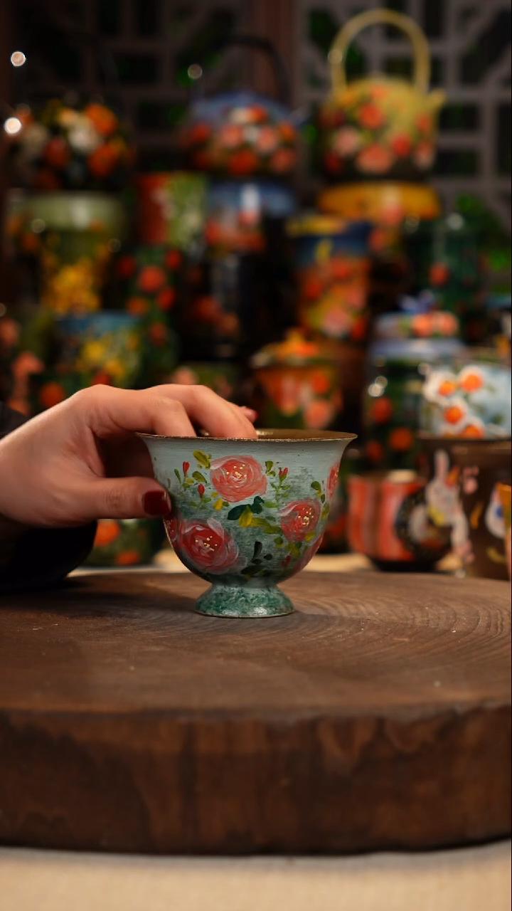 紫砂 油画手绘釉下彩