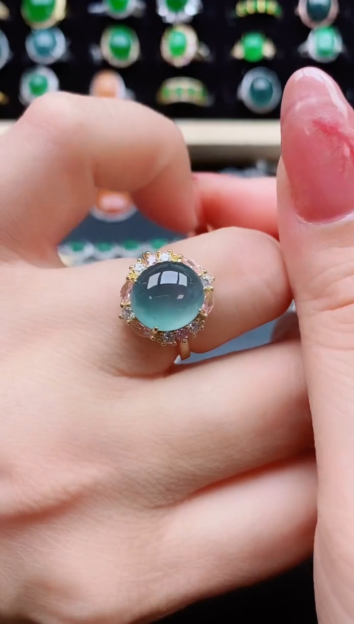 【闪购商品】翡翠戒指银S925镶嵌123321