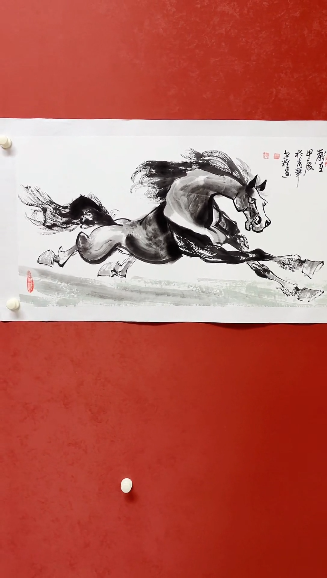 【闪购商品】国画赵世珍马 画芯  100*50手工托芯