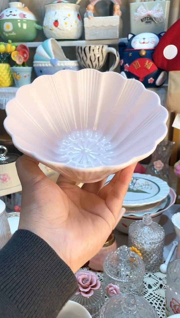 【闪购商品】瓷片粉色面碗 质量好发货快放心拍