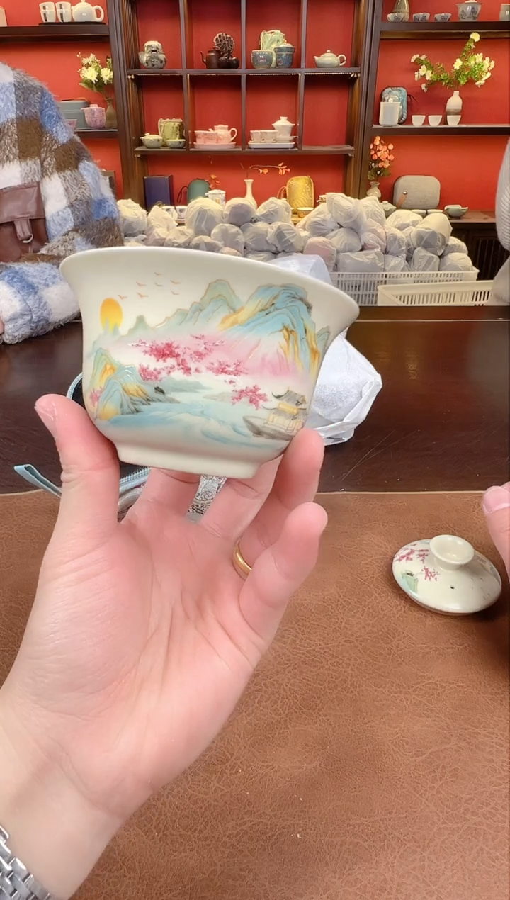 【闪购商品】紫气东来盖碗1111111111111