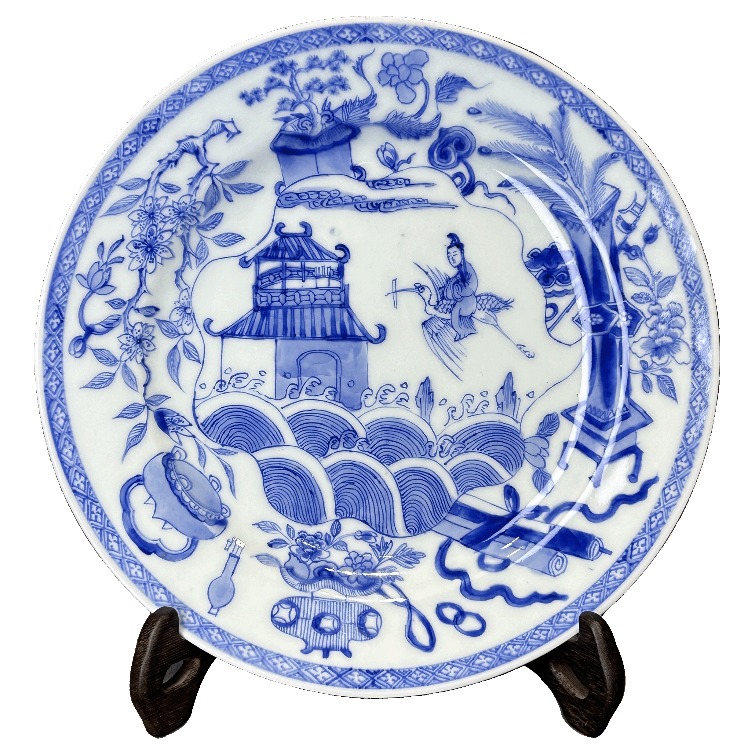 25013797x青花海屋添筹故事图盘