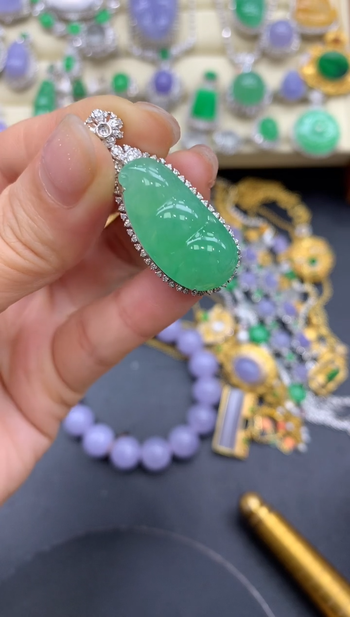 【闪购商品】翡翠颈饰18K金镶嵌394-中国好珍宝