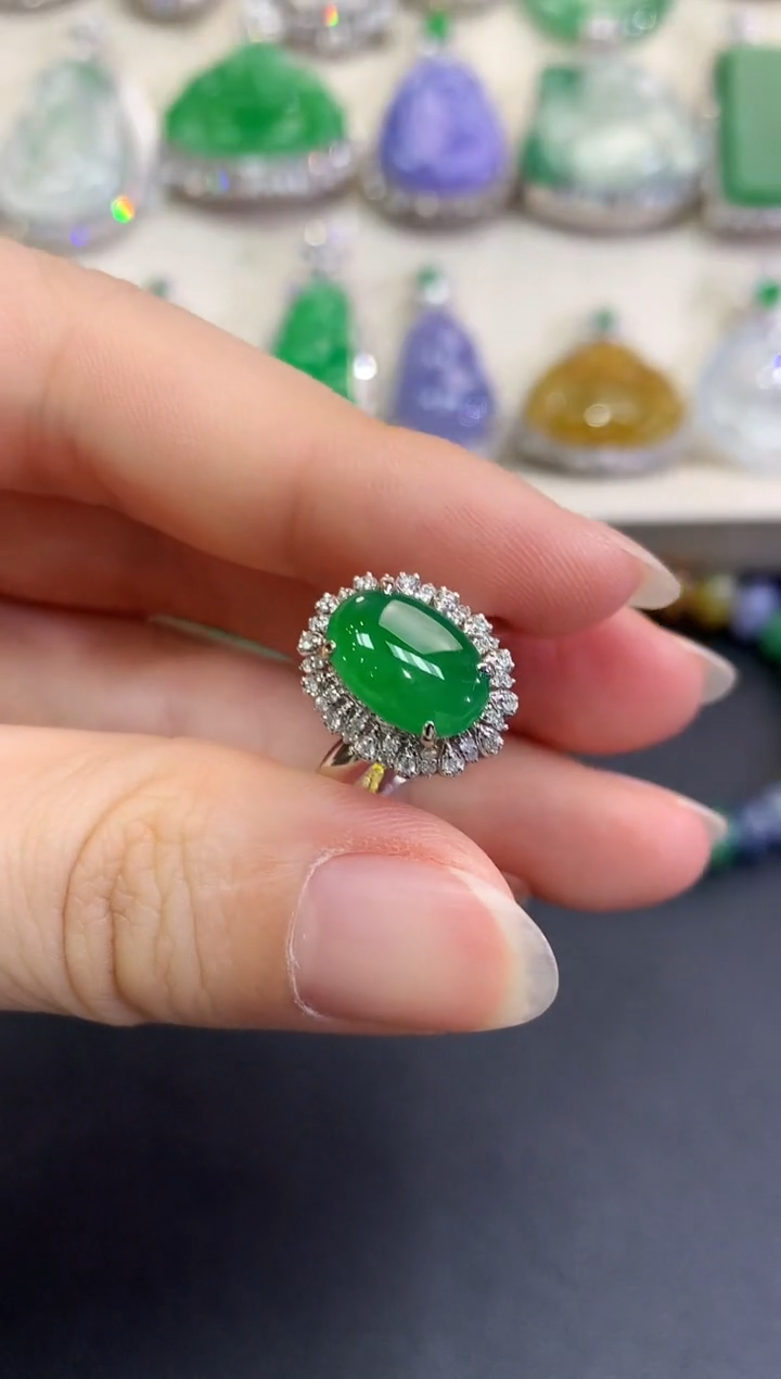 【闪购商品】翡翠戒指18K金镶嵌B134  