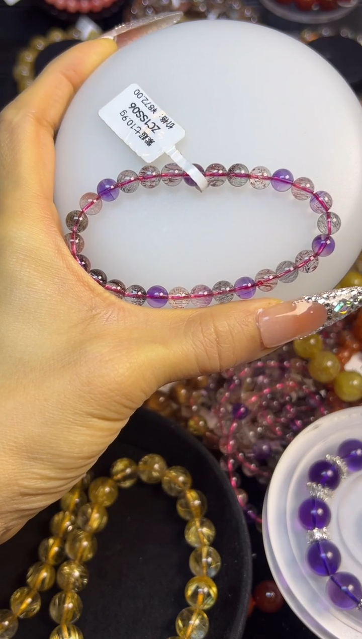 未镶嵌手串水晶紫超七6.5mm