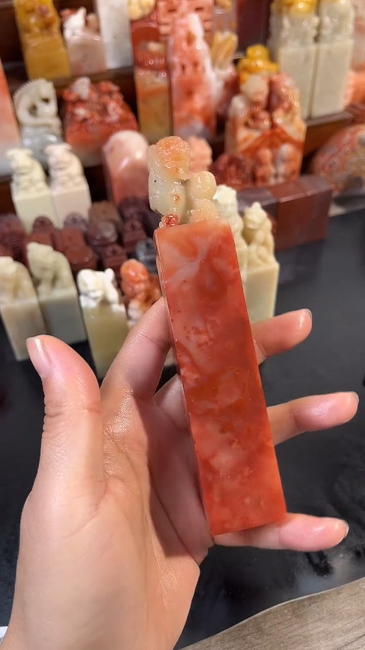 老挝石印石1个长腿印章