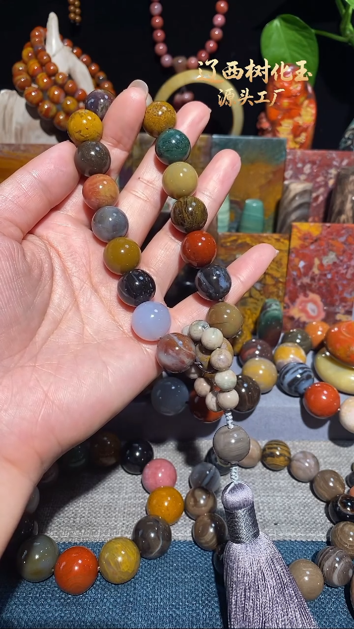 未镶嵌-硅化玉天然北票硅化玉手串