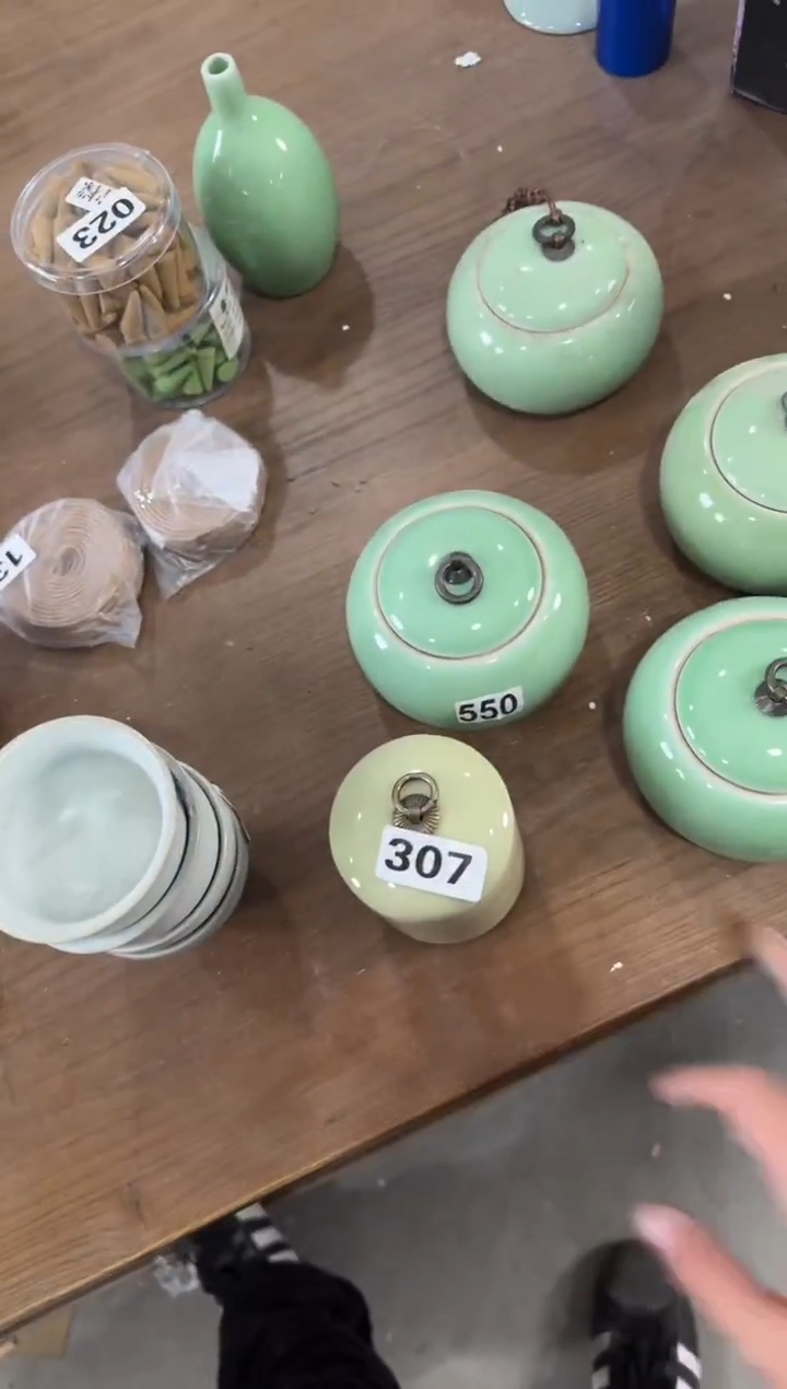 福***猫米黄茶叶罐5个装