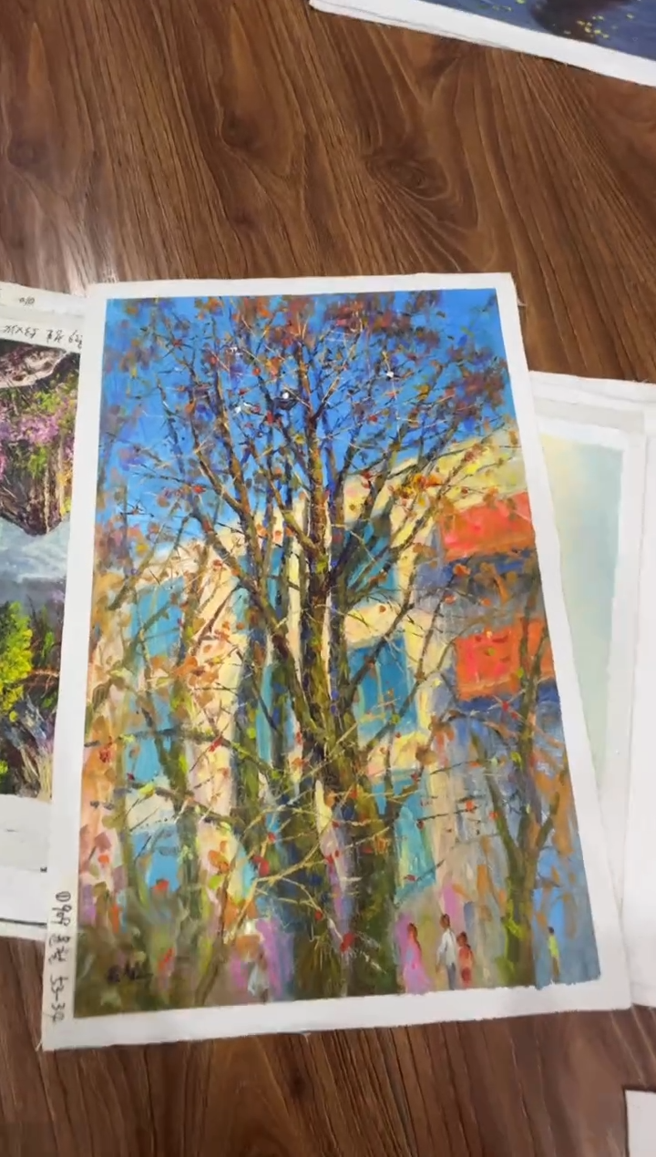 油画【新品含装裱】朝鲜画家原创手绘油画作品