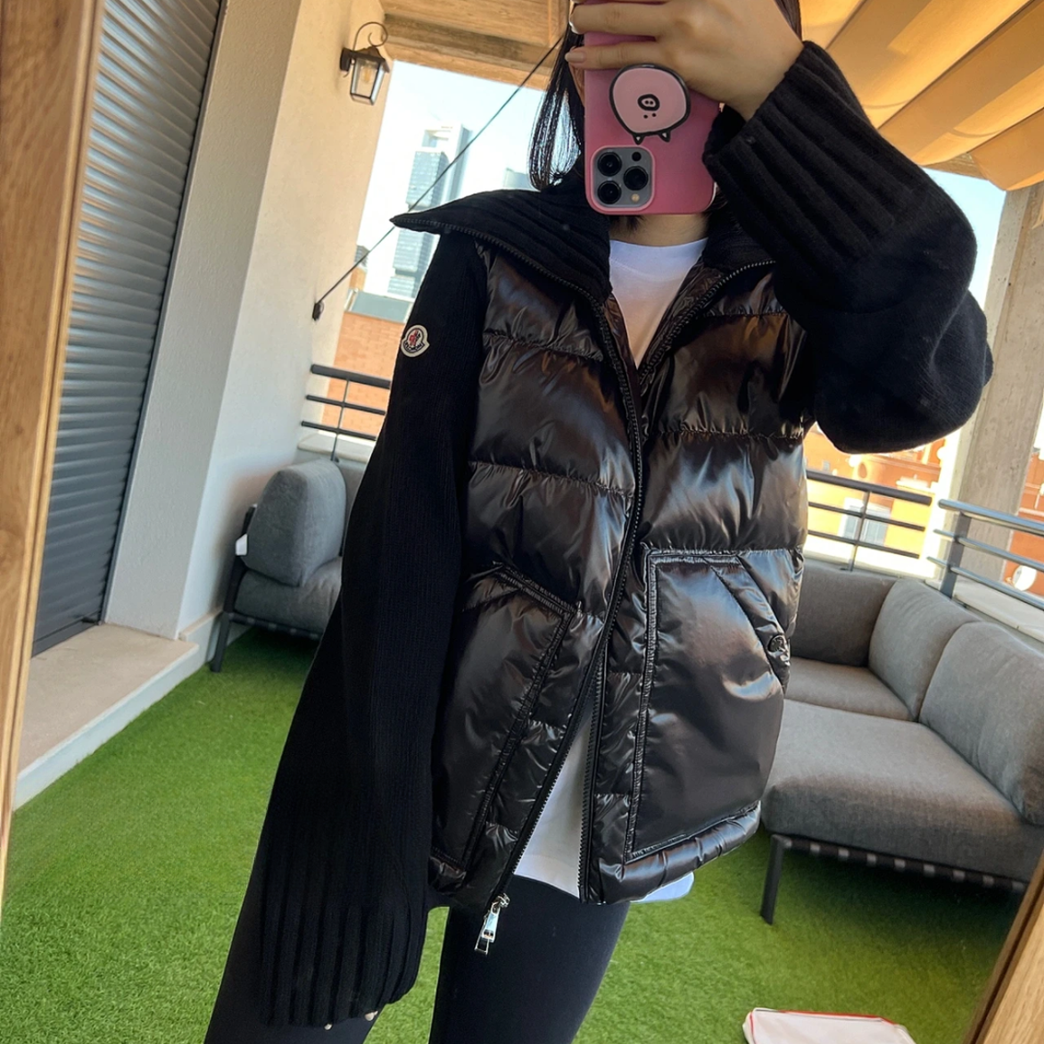 未使用 MONCLER 拉链拼接外套 黑色/M