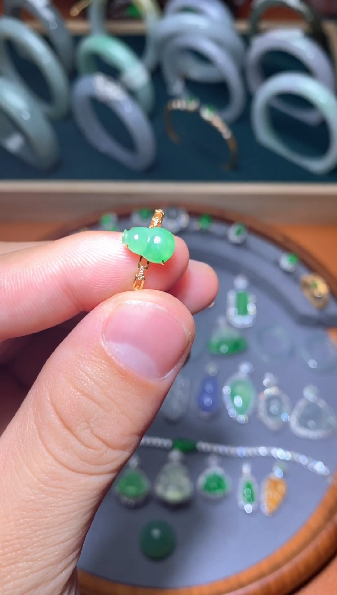 【闪购商品】翡翠戒指18K金镶嵌/12/戒指