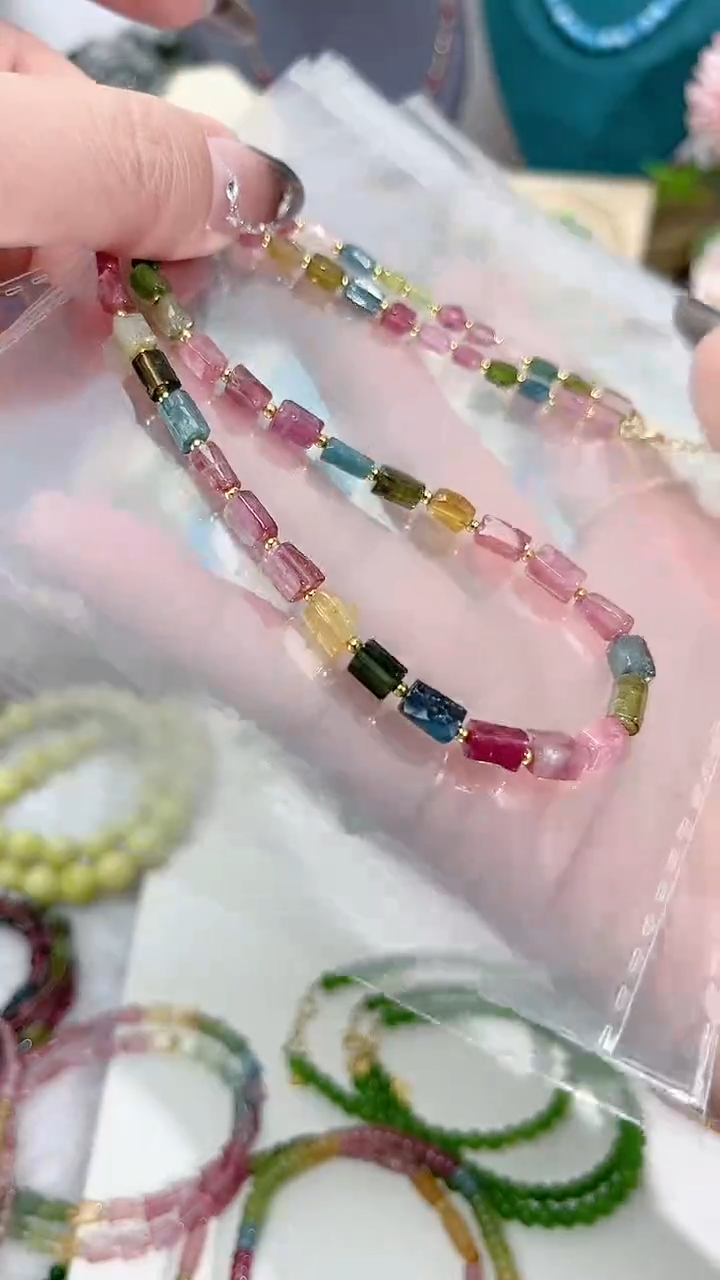 【闪购商品】碧玺颈饰银S925镶嵌多样性发其一350