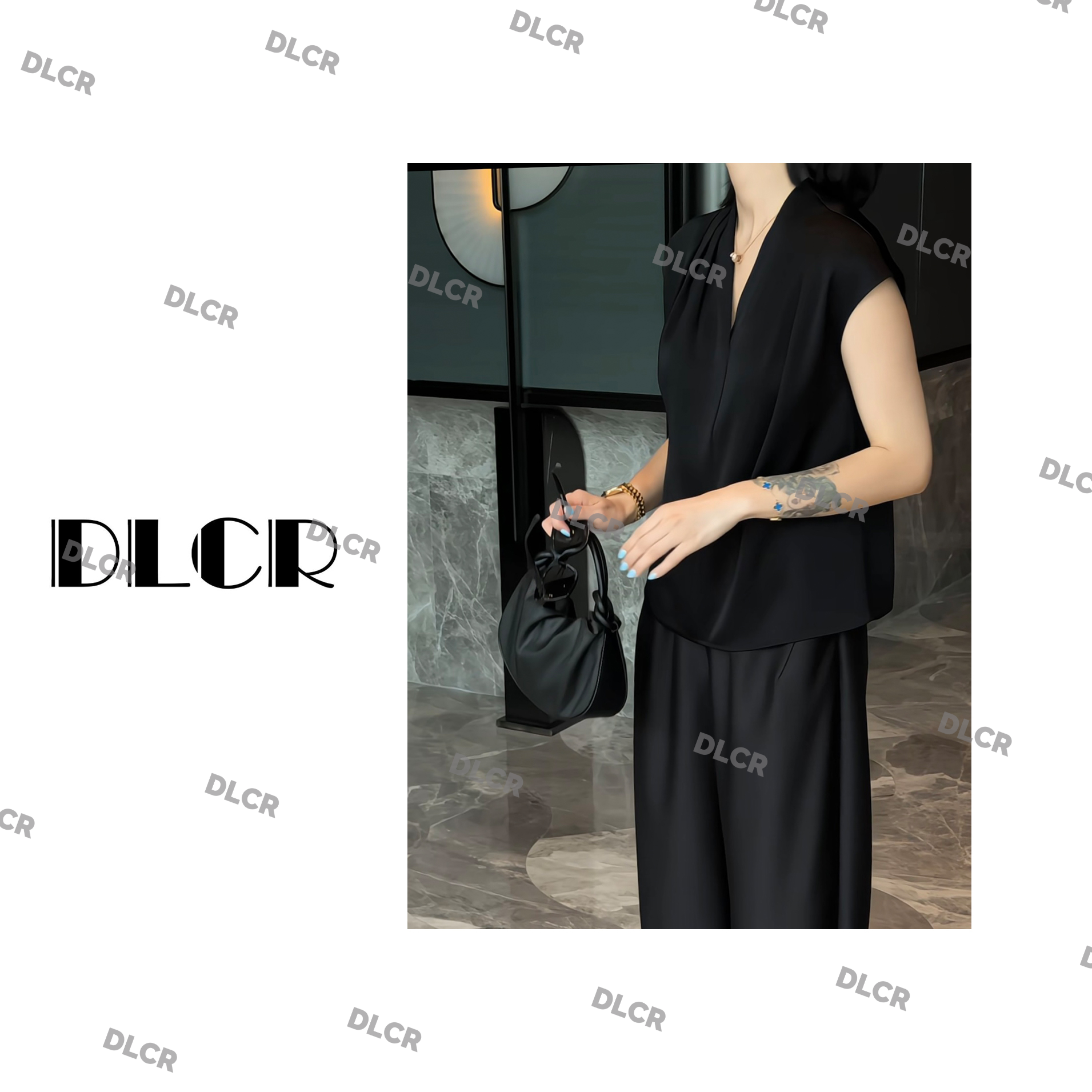 DLCR【大琳】2025夏季新款极简轻奢时尚夏季短袖