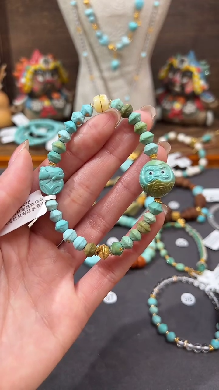 【闪购商品】18K金镶嵌绿松石手链绿松石手链