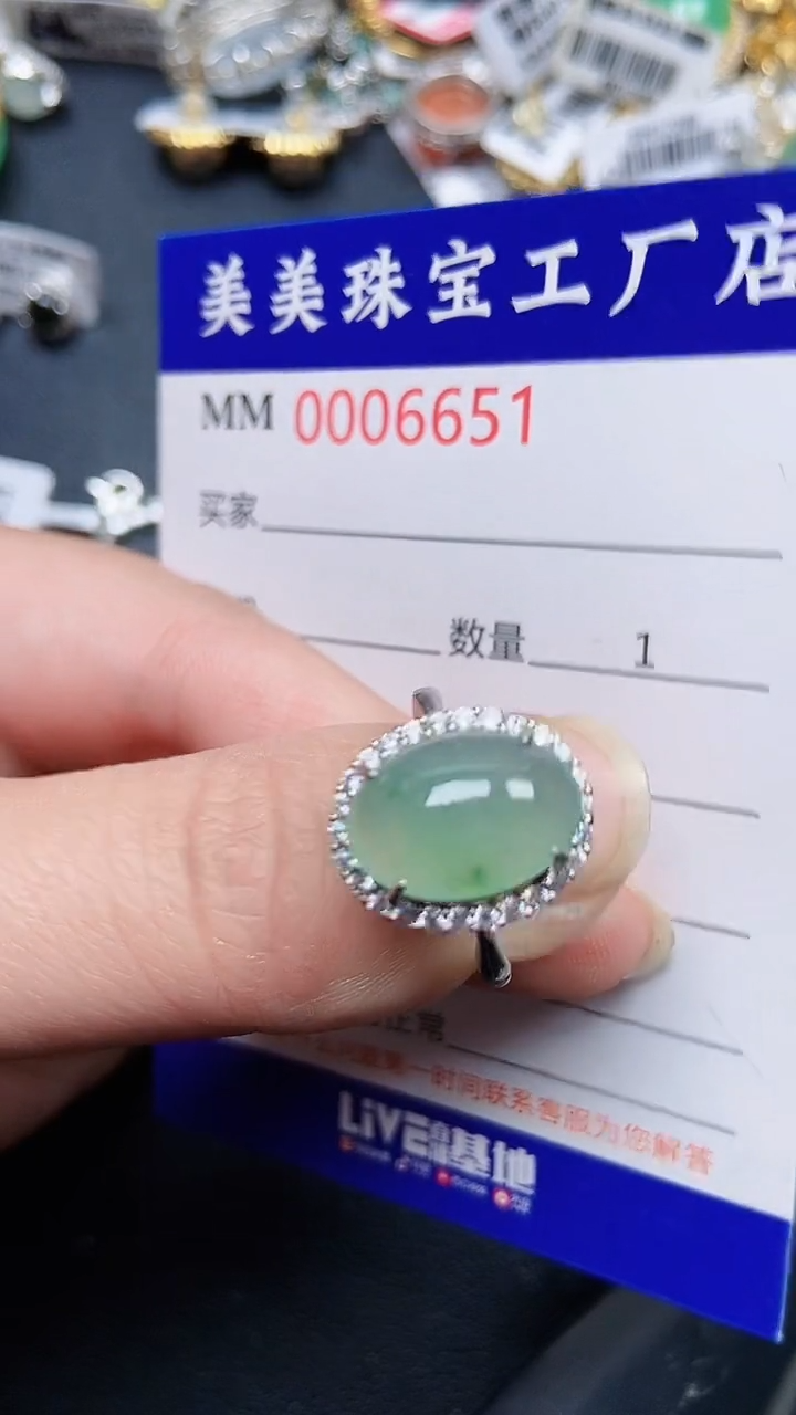 颈饰银S925镶嵌翡翠6651