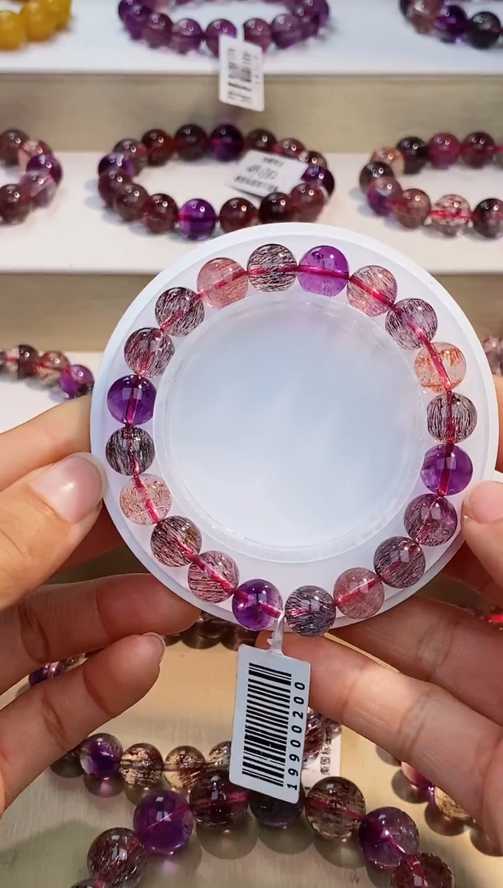 未镶嵌手串水晶黑加仑超七9m+