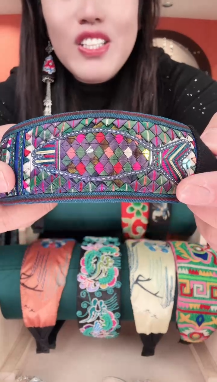 织绣非遗手工苗绣刺绣首饰59发箍