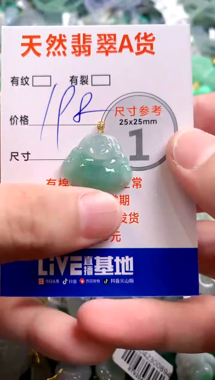颈饰18K金镶嵌翡翠0819508495