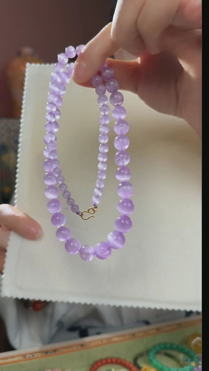 【闪购商品】锂辉石塔链未镶嵌天然紫锂辉塔链