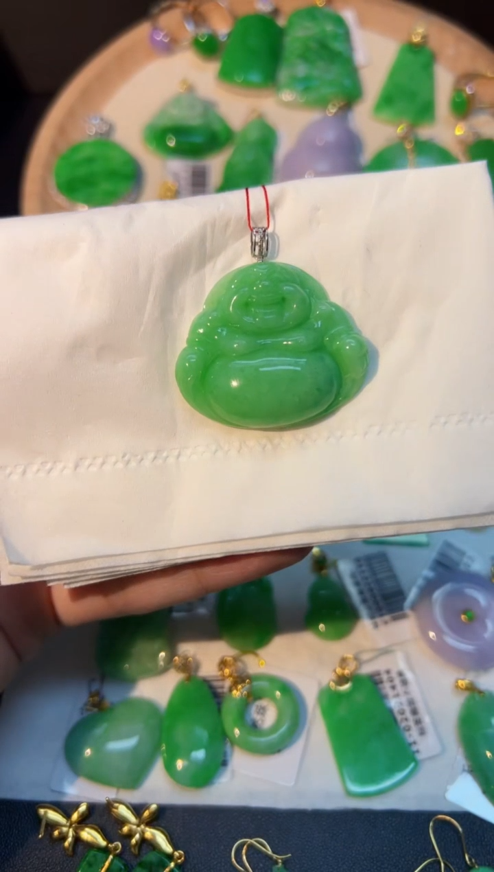 【闪购商品】翡翠颈饰18K金镶嵌Y缅料A货/支持复检/一件