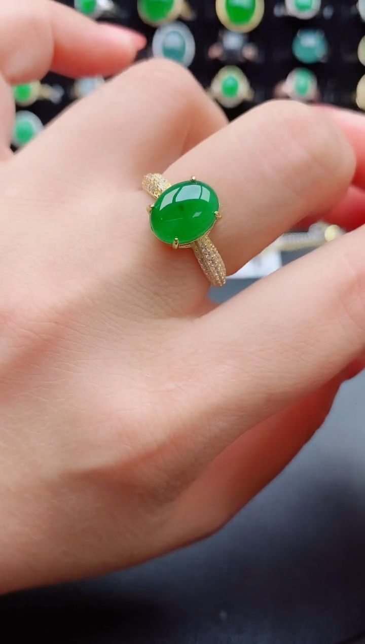 【闪购商品】翡翠戒指银S925镶嵌85800