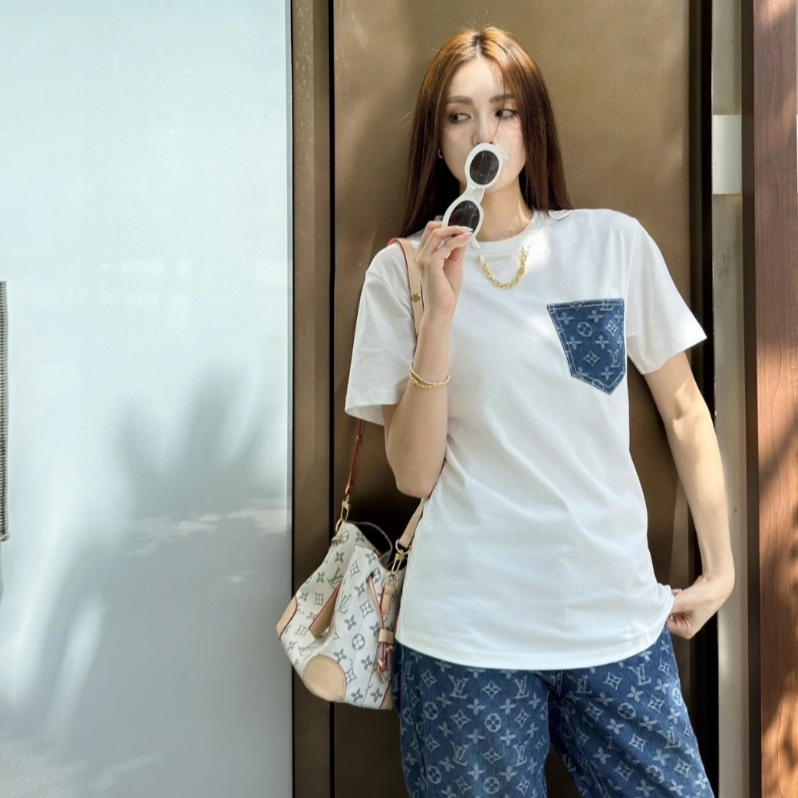 99新 LouisVuitton/路易威登 IW0398 22款口袋logo短袖T恤 S码