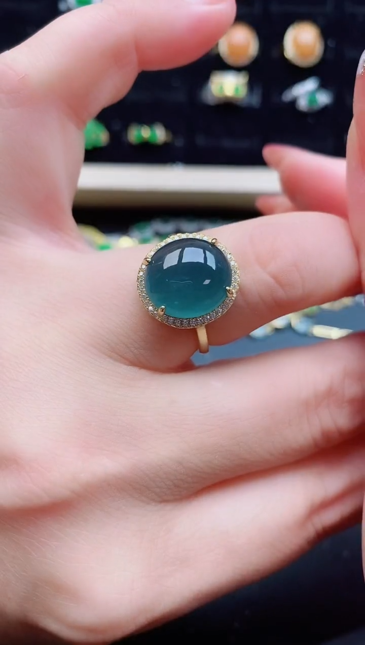 【闪购商品】翡翠戒指银S925镶嵌1211