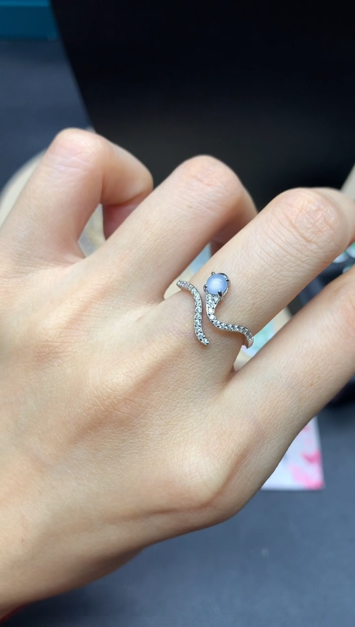 【闪购商品】翡翠戒指银S925镶嵌蛋面【多样性发其一】