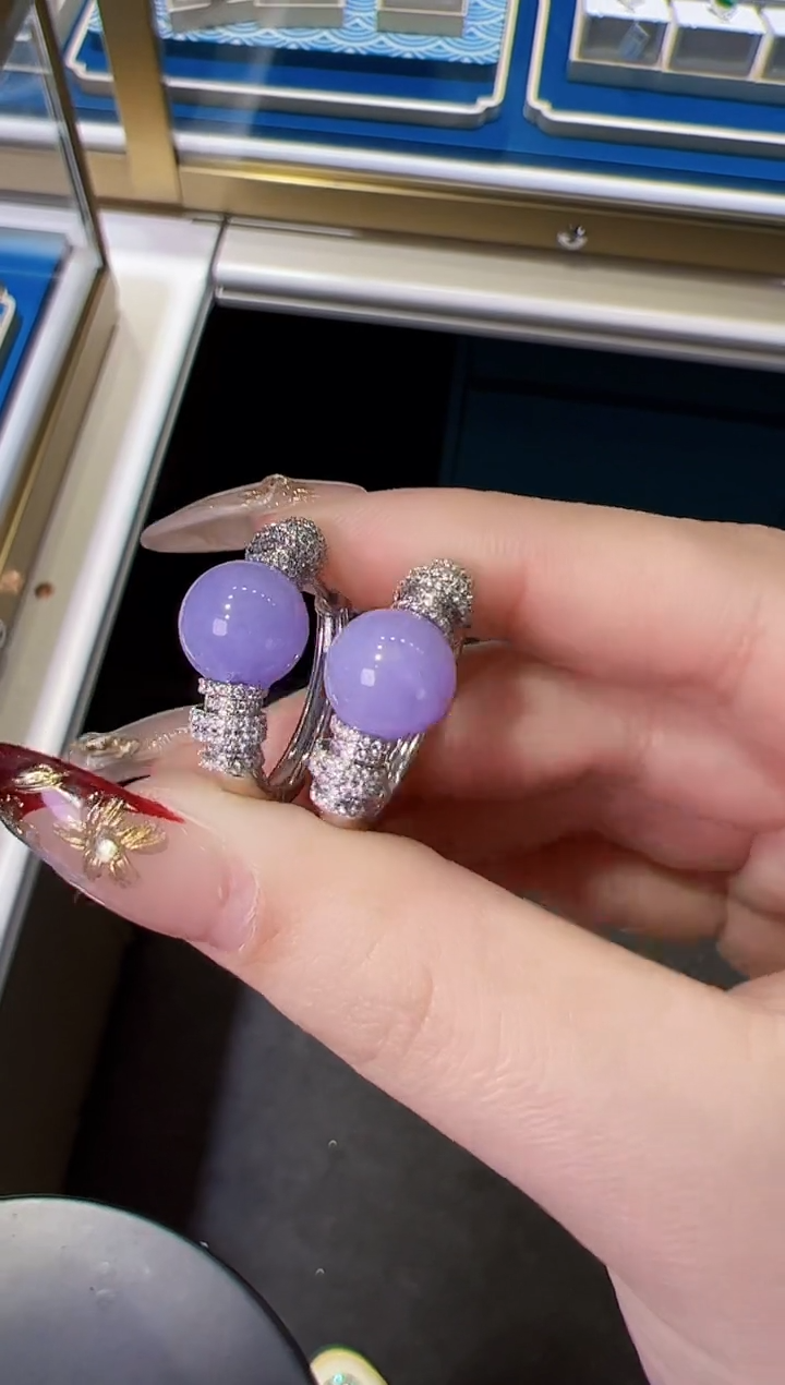 【闪购商品】翡翠耳饰18K金镶嵌耳环