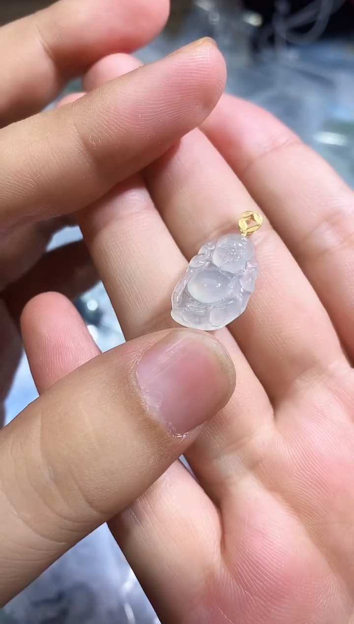 翡翠18K金镶嵌颈饰250528390