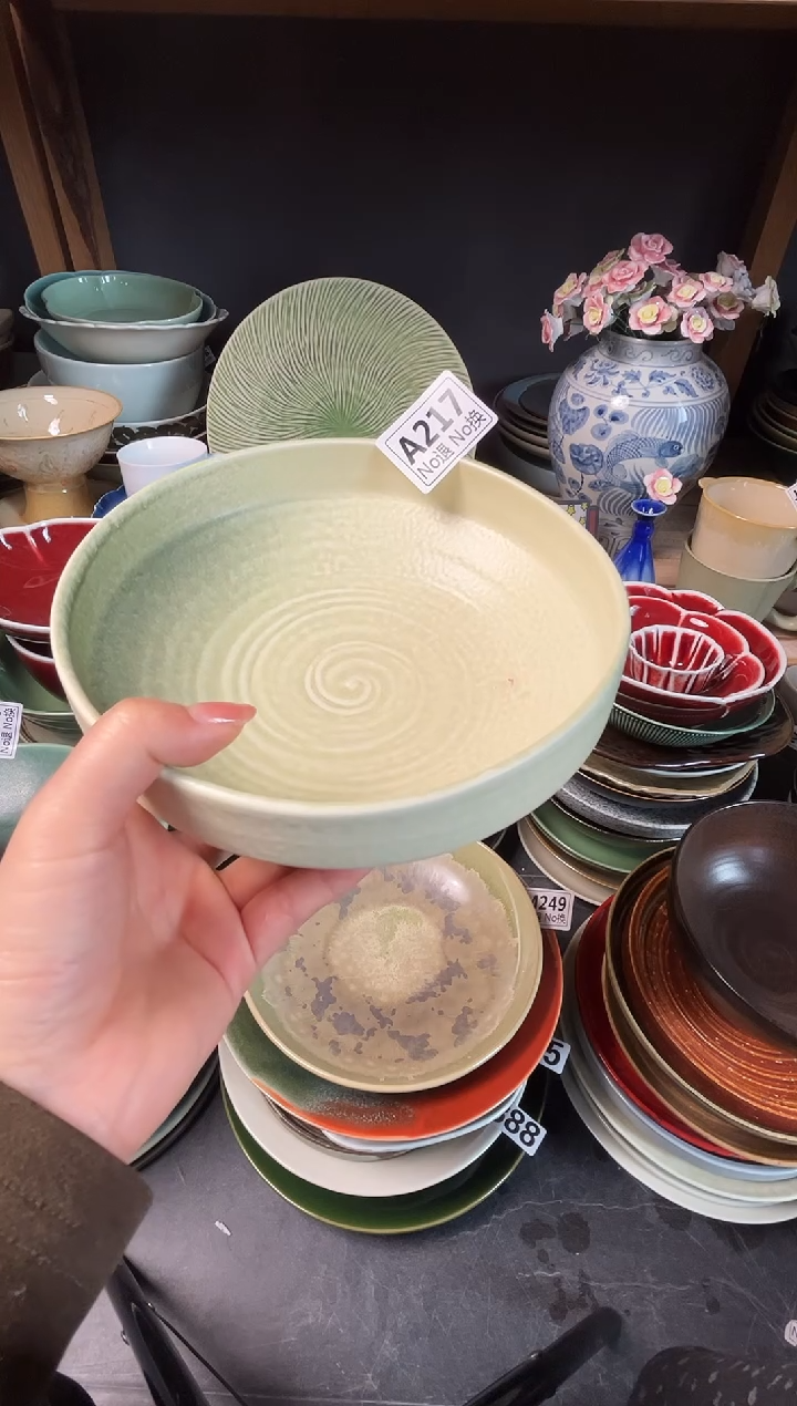 瓷片p****漠a217抹茶立边盘福利