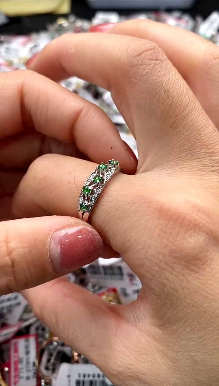 【闪购商品】翡翠戒指银S925镶嵌66666666     1