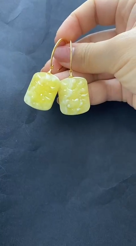 未镶嵌琥珀裸石蜜蜡耳坠