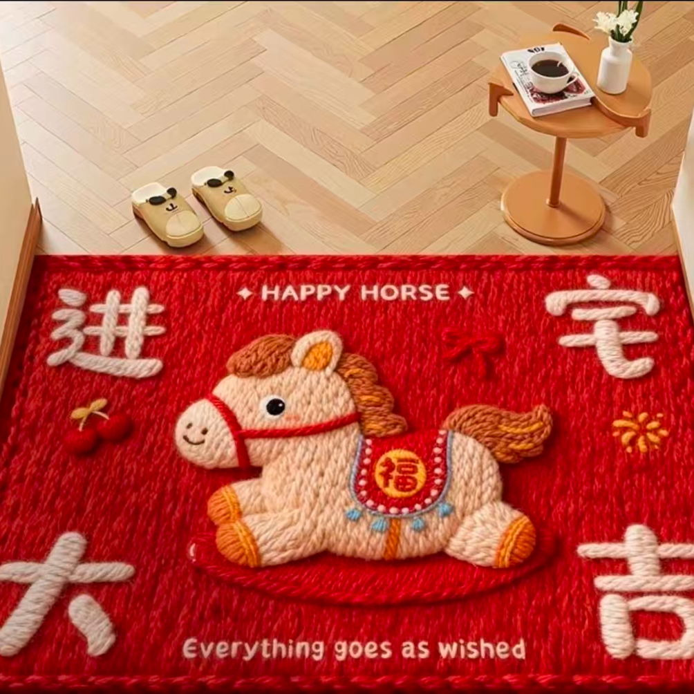 【90x60表面非凸起】26年新款可爱风格入户风硅藻泥浴室吸水加厚t