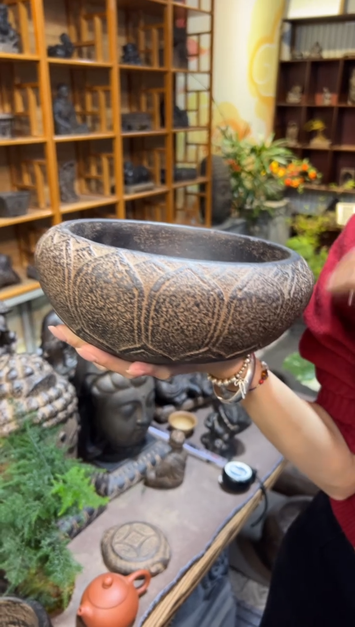 陶土【火山泥】莲花钵
