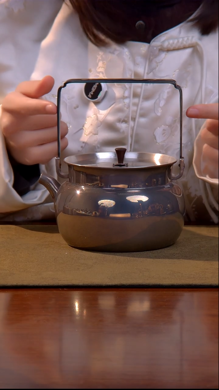 浮丘山房 一樽江月 紫皮 足银 烧水壶