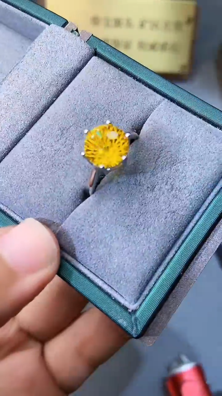 【闪购商品】黄晶戒指银S925镶嵌3544