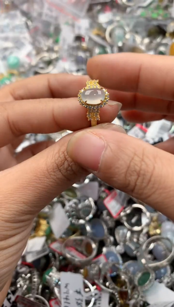 银S925镶嵌戒指翡翠2222----3