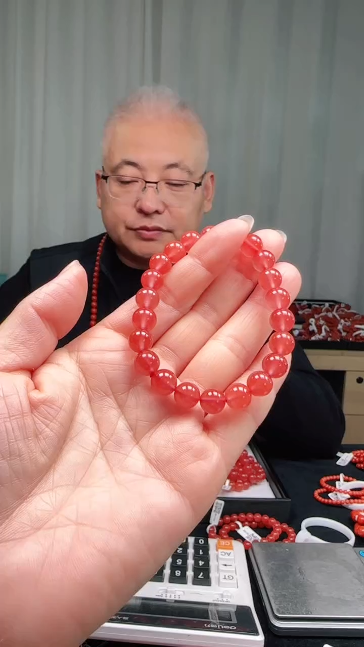 未镶嵌多样性发一件南红玛瑙8mm保山圆珠单圈 冰红