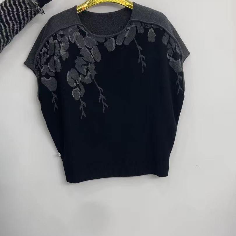 毛针织衫设计师圆领针织套头刻花超薄针织衫秋冬气质 kalta yag