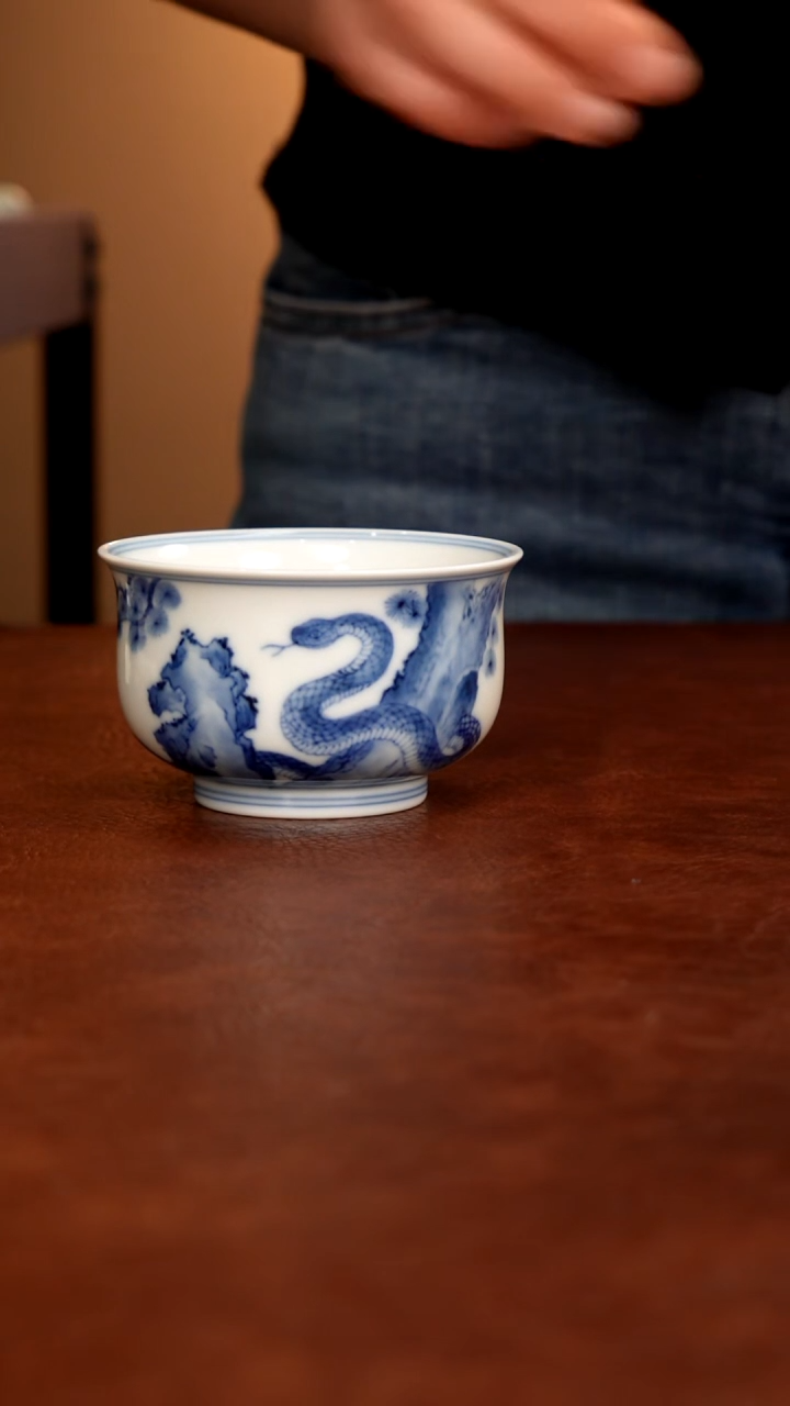 摆件陶景德镇瓷器，青花瓷手绘茶具~