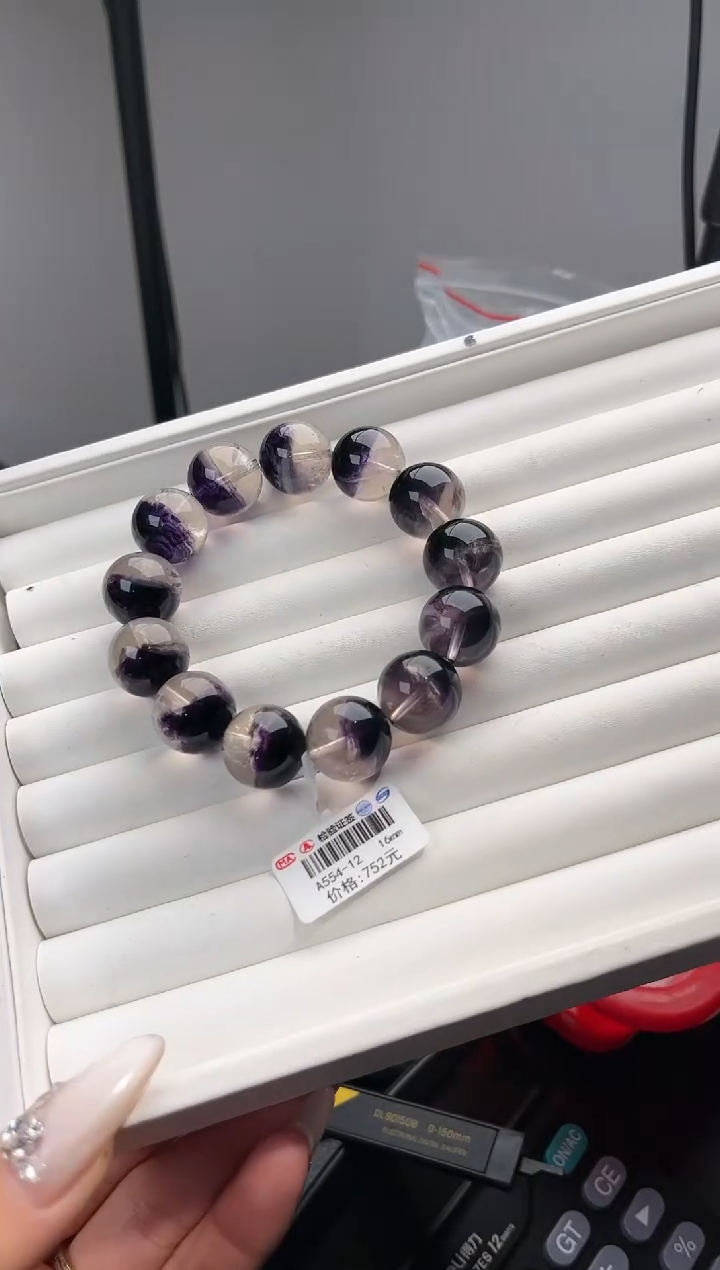 【闪购商品】萤石手链未镶嵌多样性发一紫萤石半盆16mm