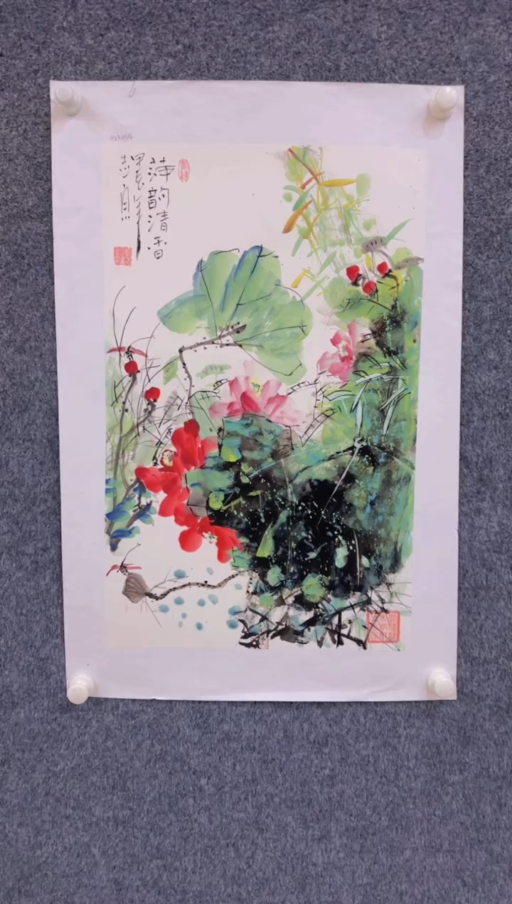 【闪购商品】国画3.6-郑志宗-四尺三开花鸟-2
